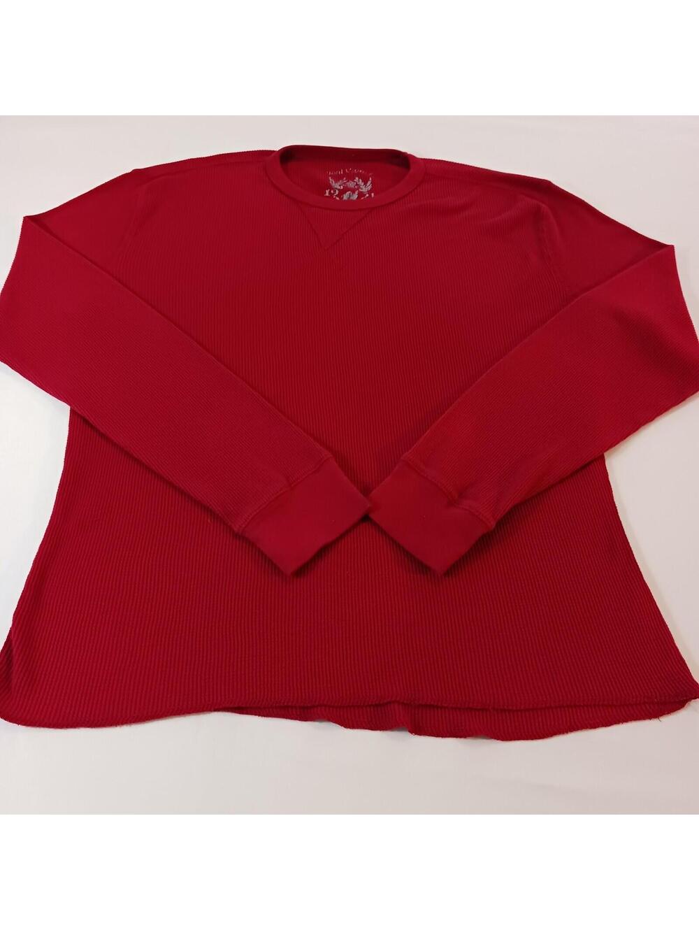 Red Camel RN#31104 Round Neck Men’s Red Cotton Blend Sweatshirt Long Sleeve L